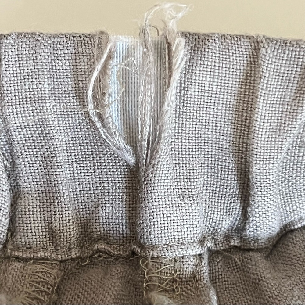 Pure Jill Dyed Linen Pull On Roll Tab Pants M Olive Elastic Waist 35x29 Flaw - Picture 14 of 14